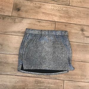 Silver sparkly mini skirt